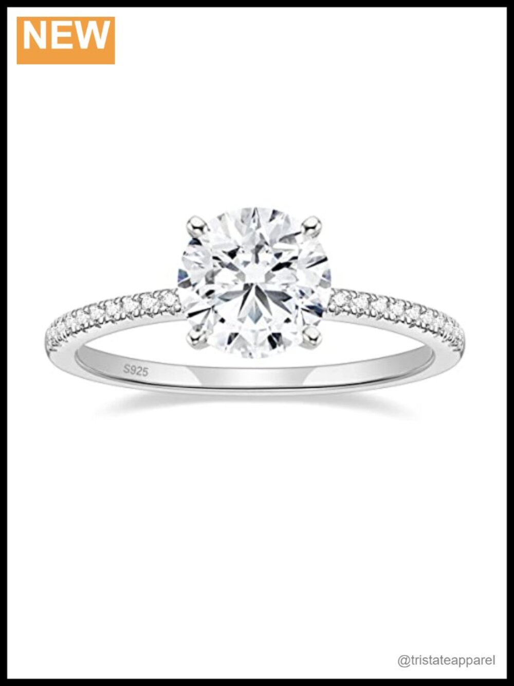 Moissanite Engagement Ring 925 Sterling Silver Round Cut Halo Wedding Band